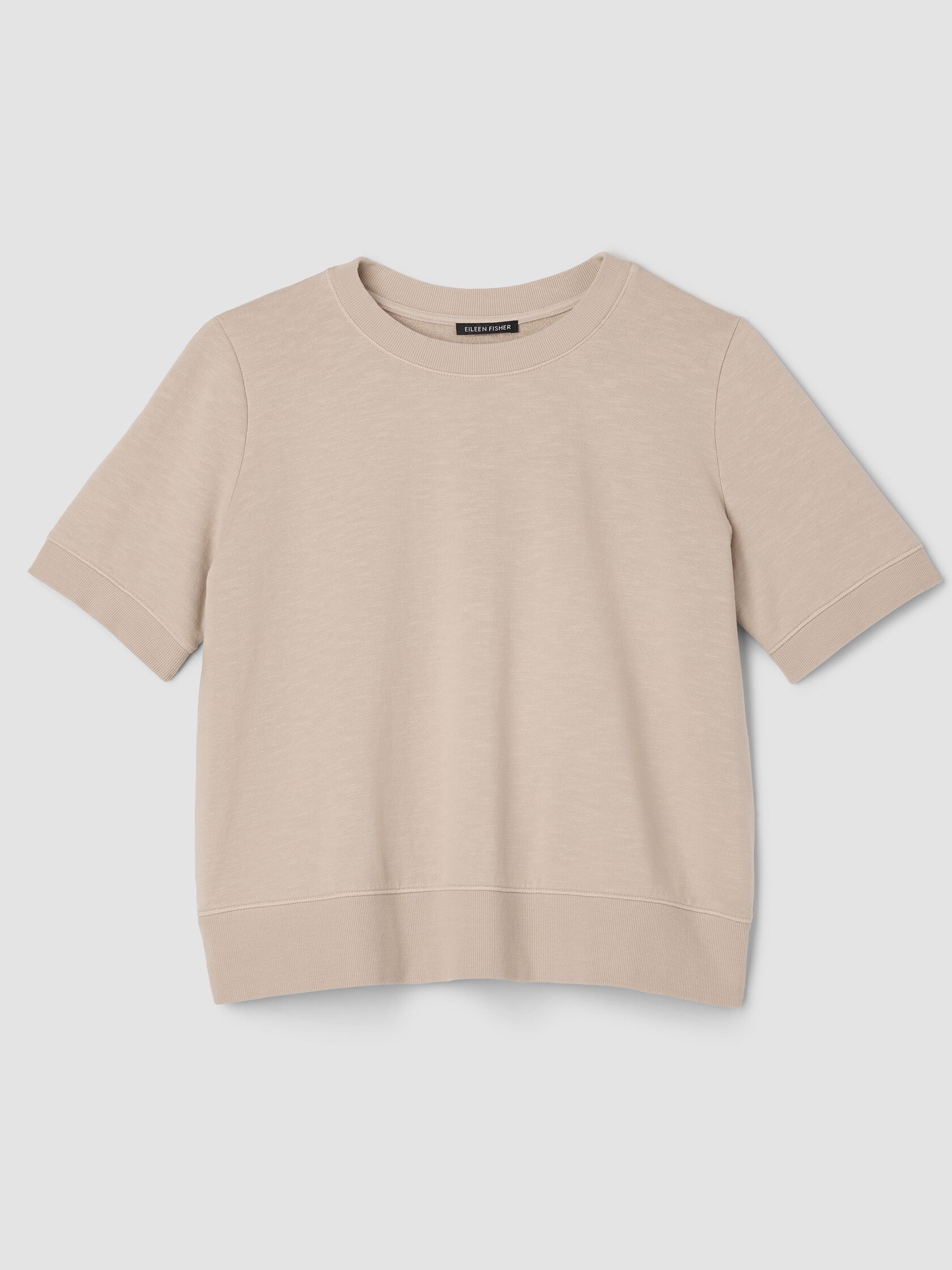 Garment-Dyed Organic Cotton Terry Crew Neck Tee