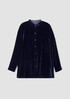 Velvet Band Collar Long Shirt