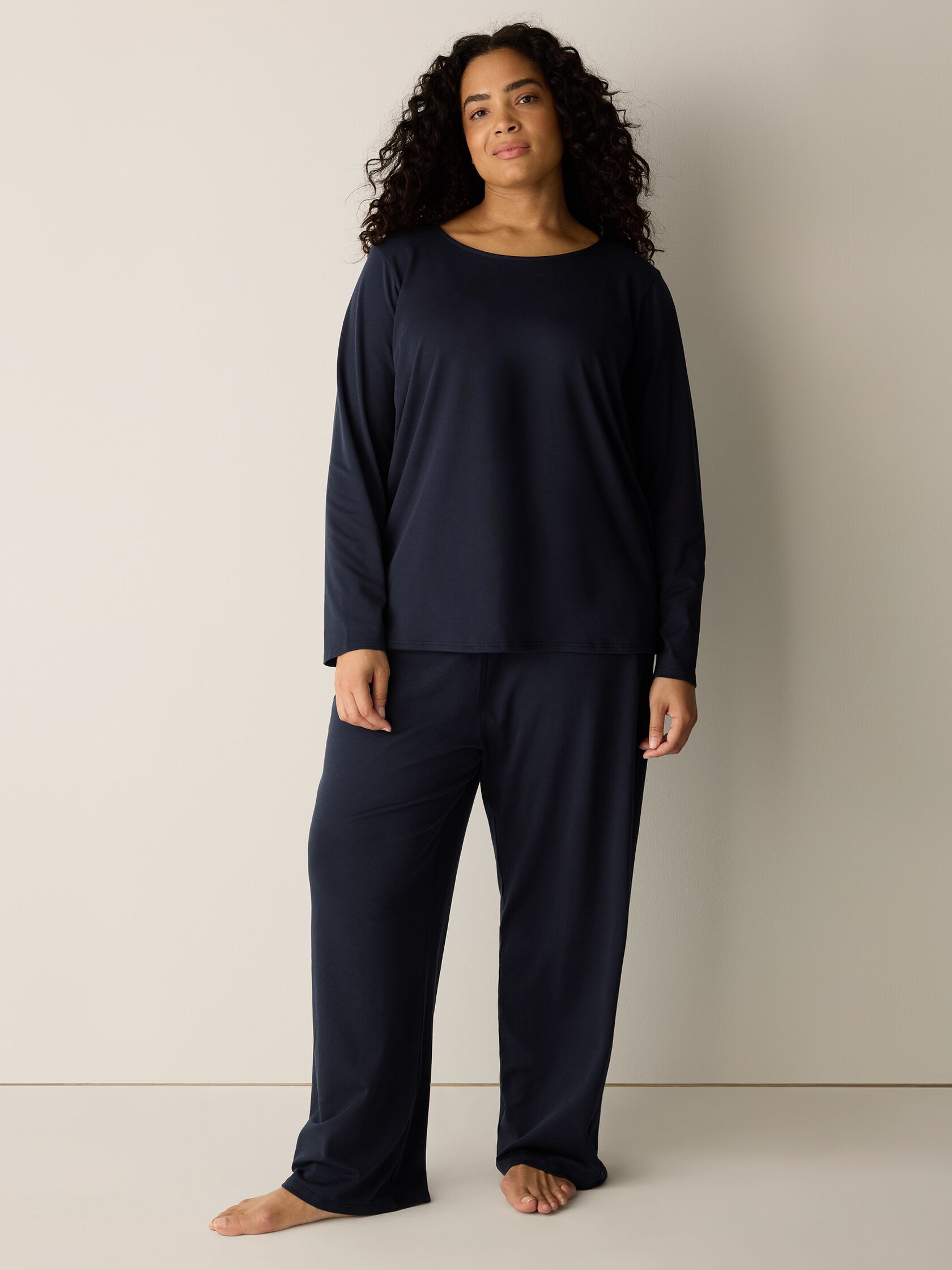 Organic Cotton Interlock Crew Neck Sleep Top