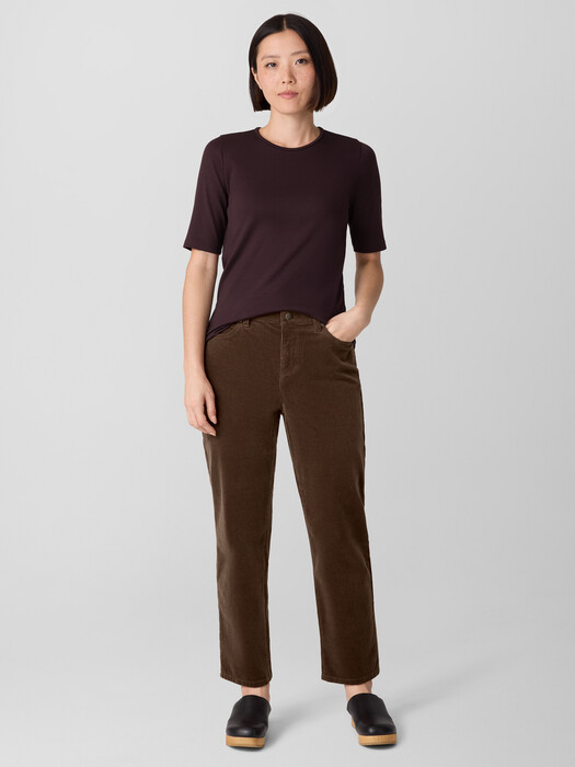 Organic Cotton Stretch Corduroy Straight Pant