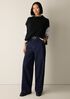 Cotton Stretch Denim Roomy Wide Trouser