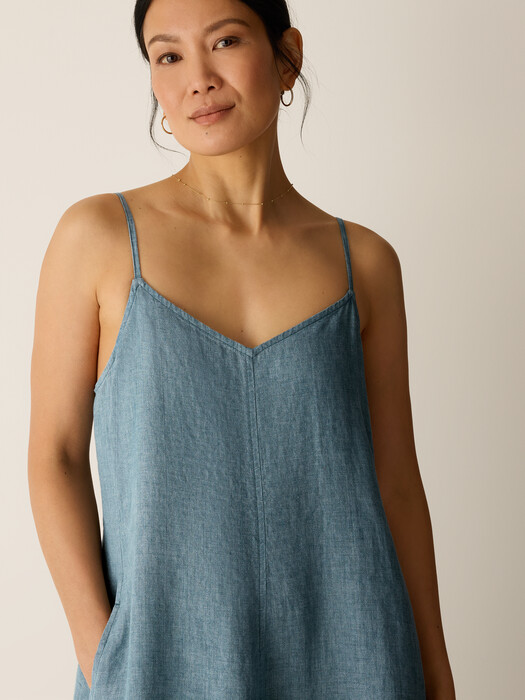 Washed Organic Linen Dlav Lantern Dress | EILEEN FISHER Washed Organic Linen Dlav Lantern Dress | EILEEN FISHER
