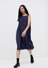 Pleated Silk Bateau Neck Dress