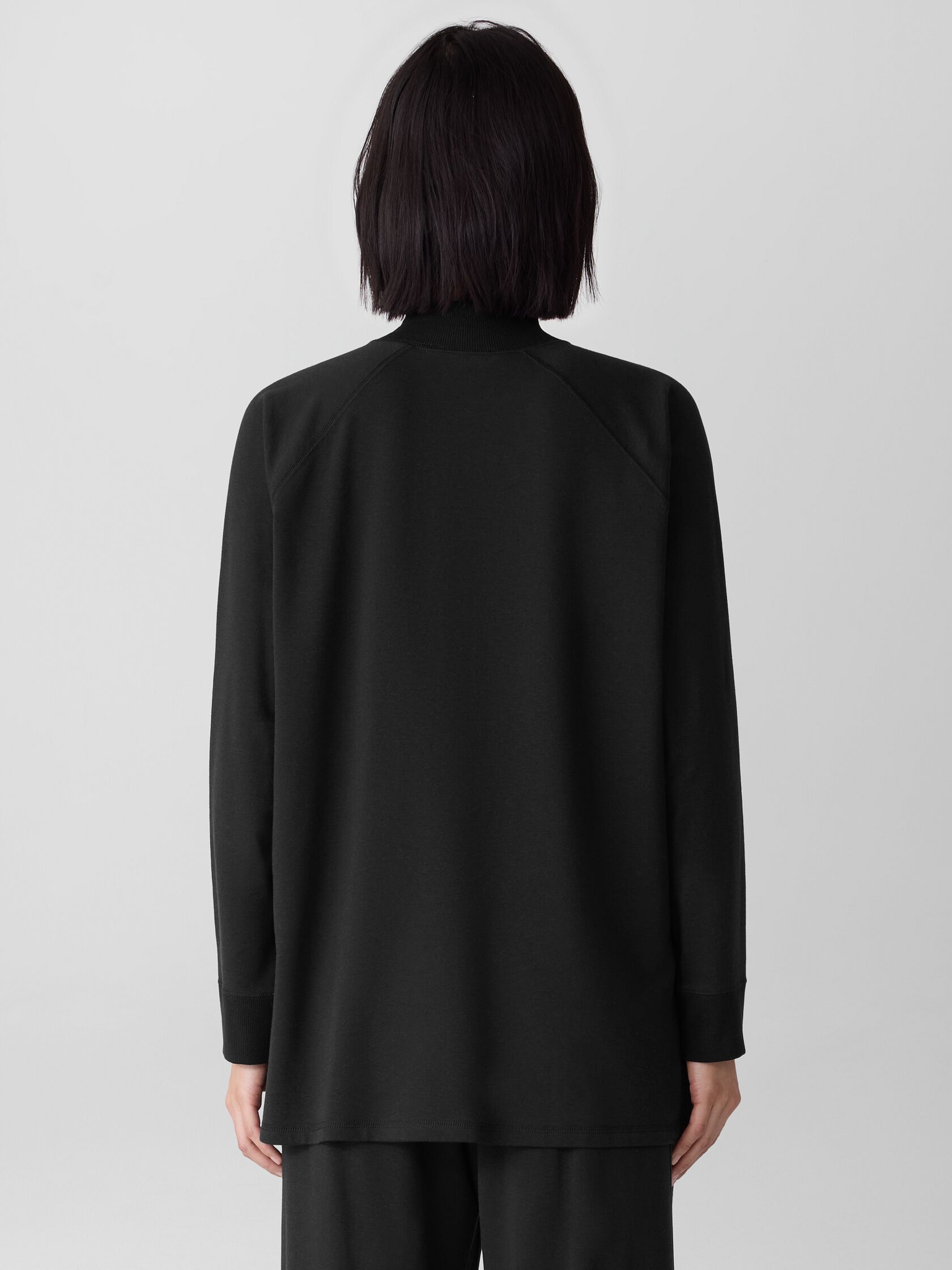 Cozy Brushed Terry Mock Neck Long Top