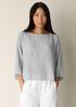 Puckered Organic Linen Stripe Box-Top