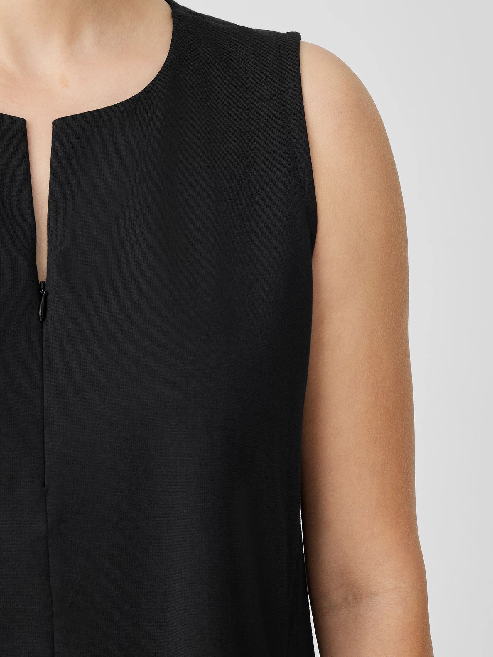 Cotton Blend Ponte Zip-Up Dress