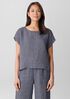 Puckered Organic Linen Ballet Neck Top