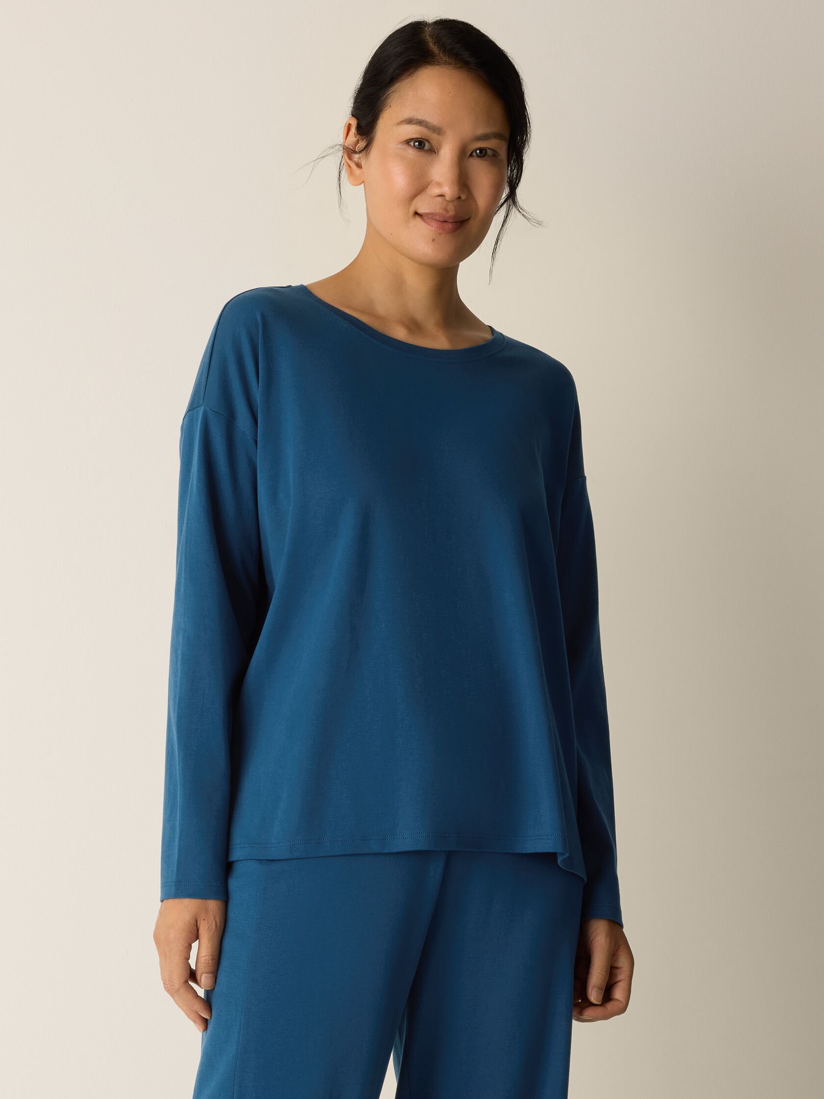 Organic Cotton Interlock Jewel Neck Sleep Top