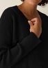 Italian Cashmere Ribbed V-Neck Top