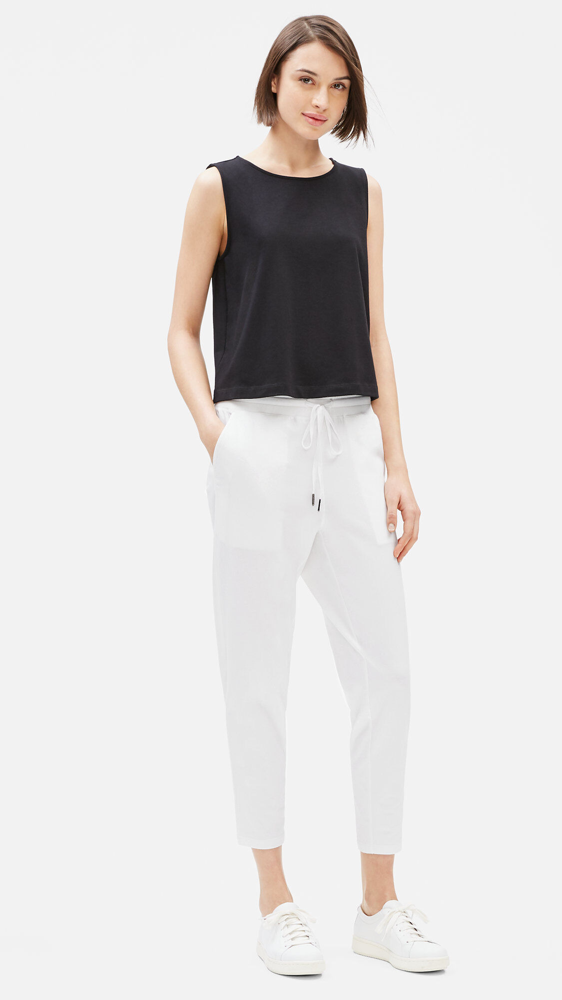 Eileen fisher cotton stretch jersey slouchy pant 2025