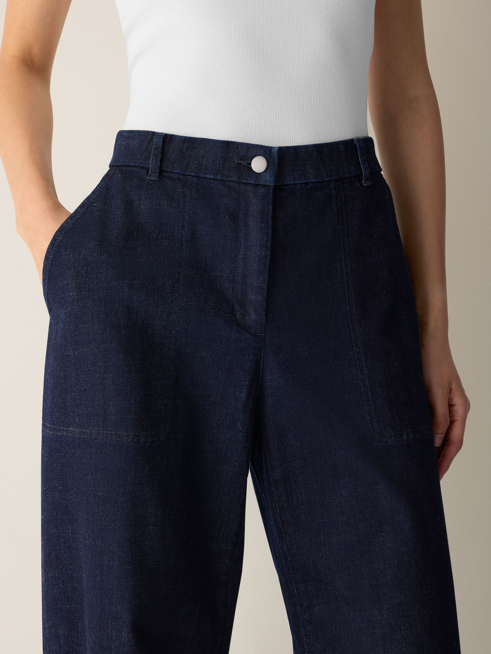 Cotton Stretch Denim Arch Pant