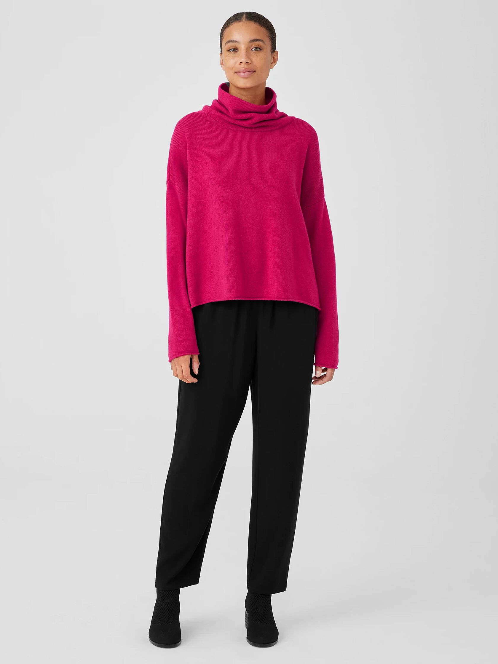 Cotton and Recycled Cashmere Turtleneck Box-Top