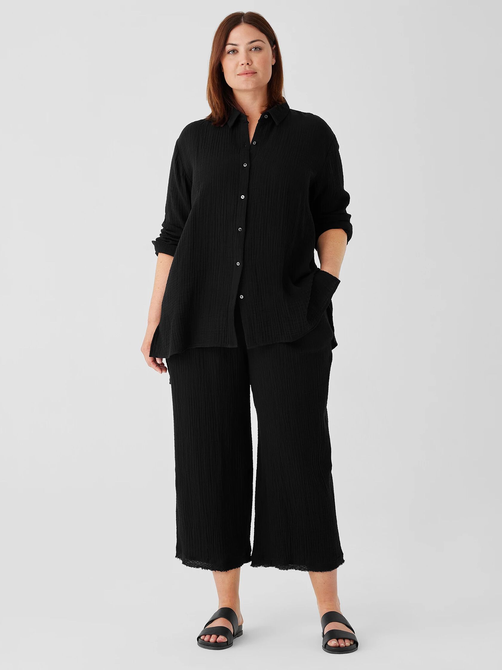 Organic Cotton Gauze Classic Collar Shirt