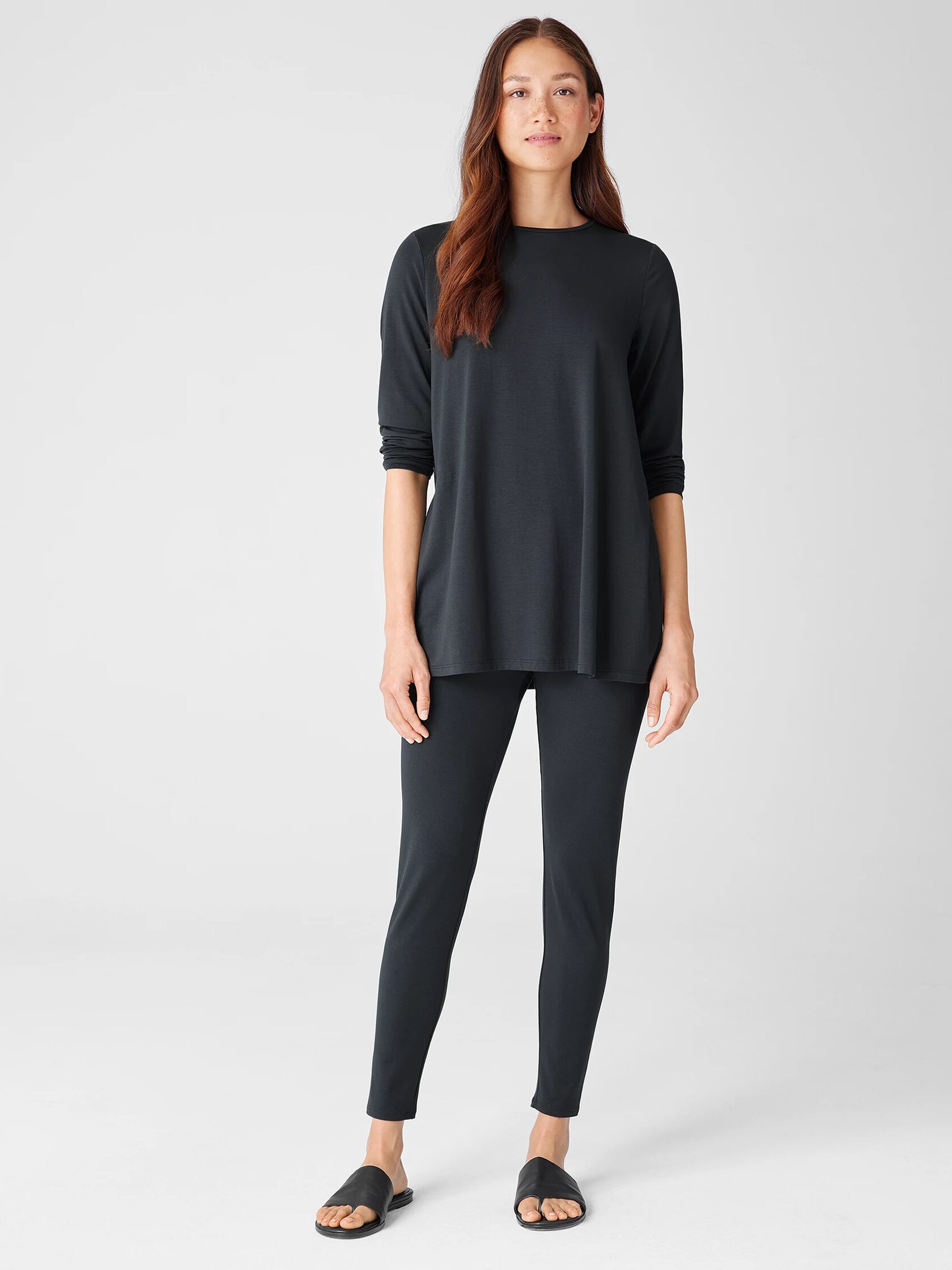 Eileen Fisher Essentials Stretch Jersey Ankle Pull-On Leggings