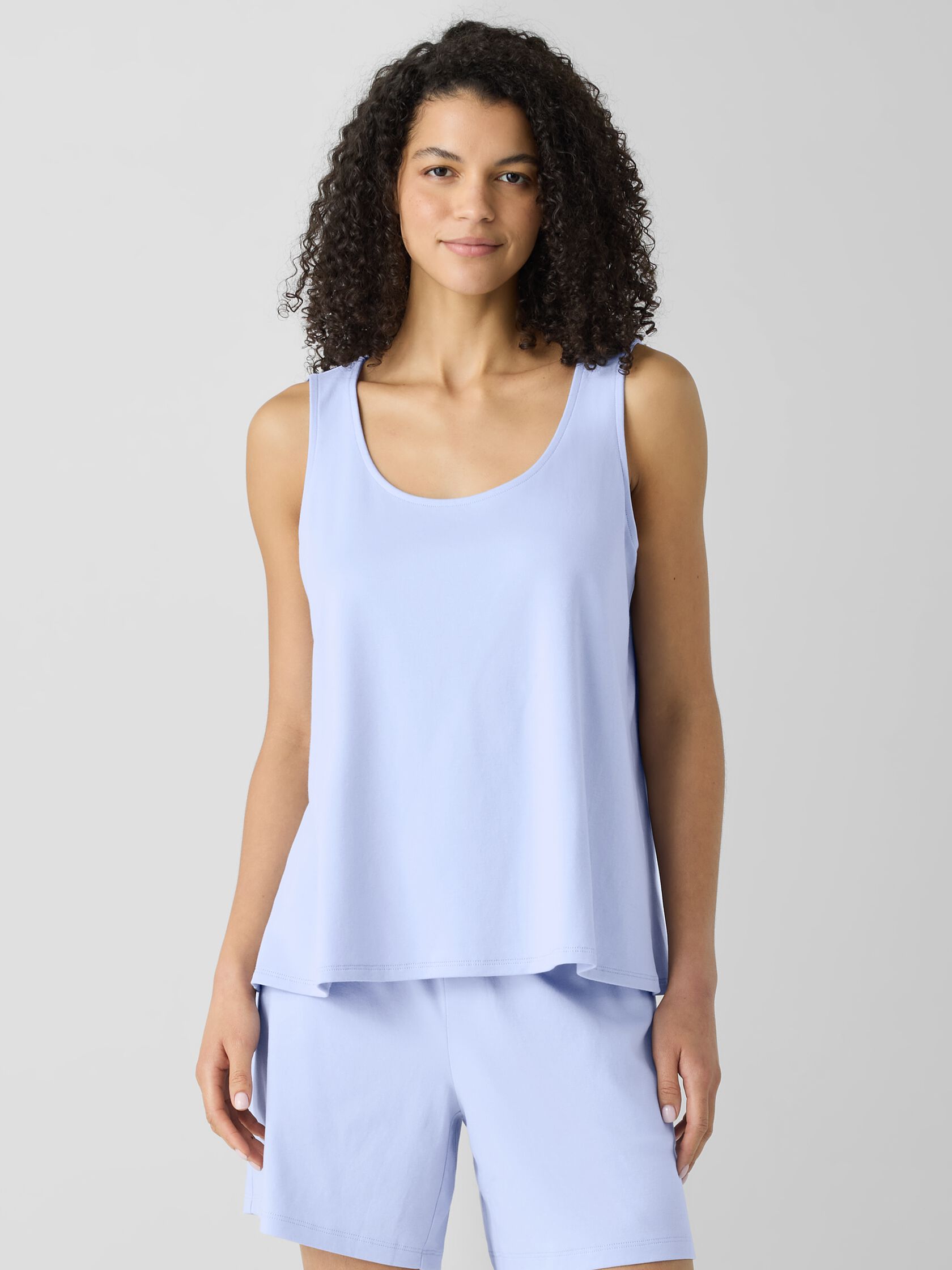Organic Cotton Interlock U-Neck Sleep Tank