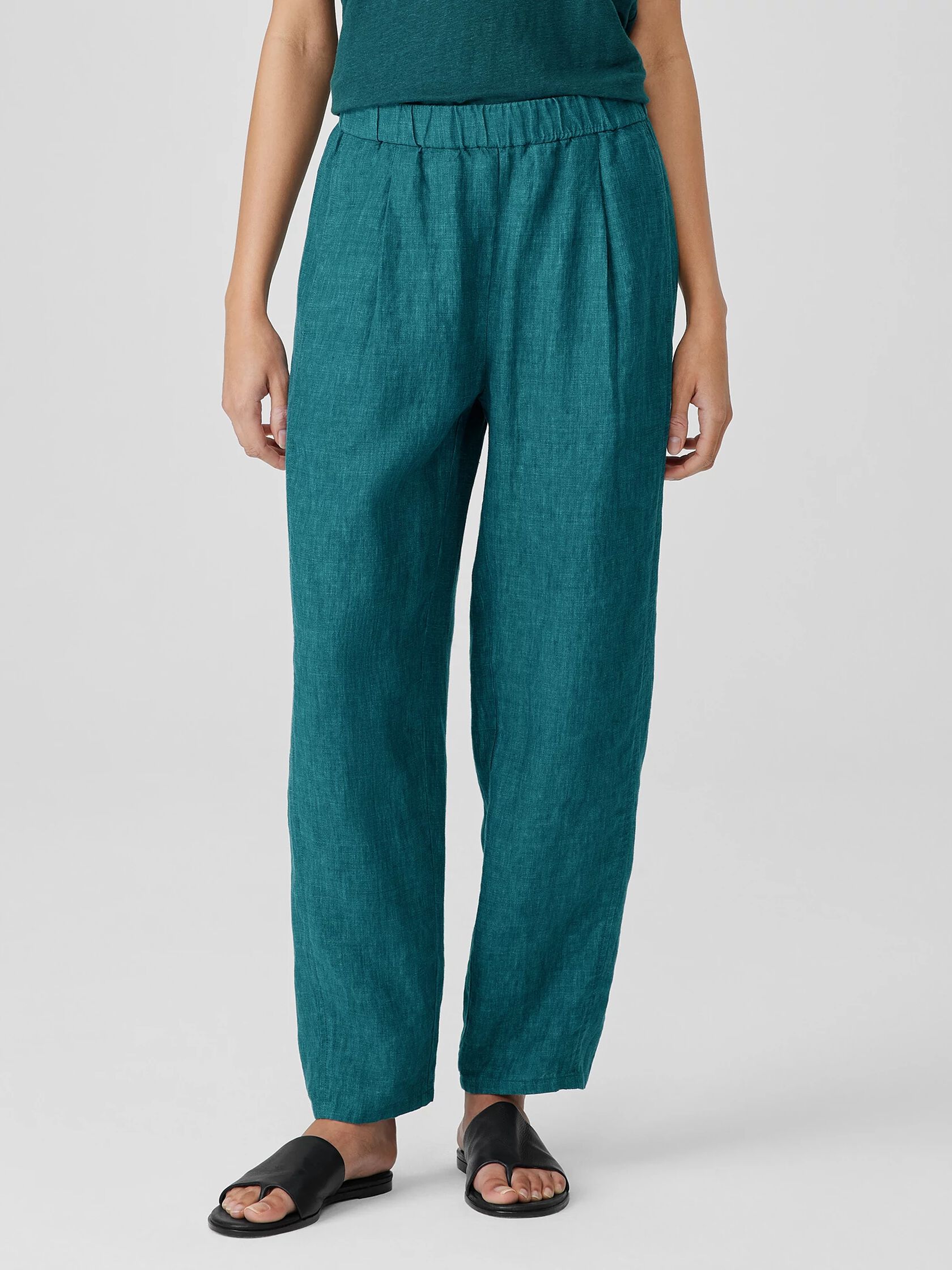 Washed Organic Linen Délavé Lantern Pant