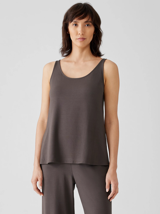 Stretch Jersey Knit Scoop Neck Tank