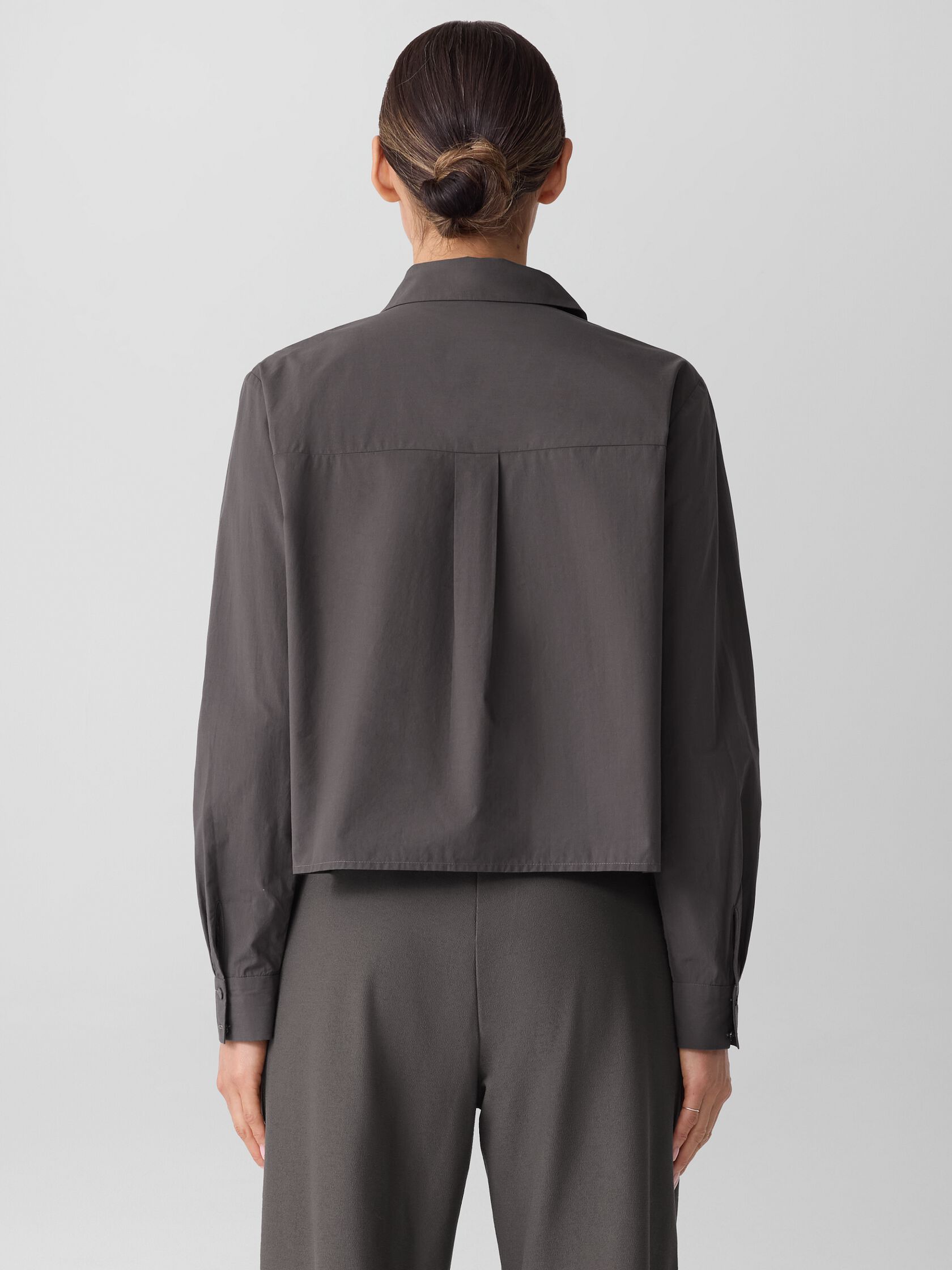 Washed Organic Cotton Poplin Classic Collar Short Shirt