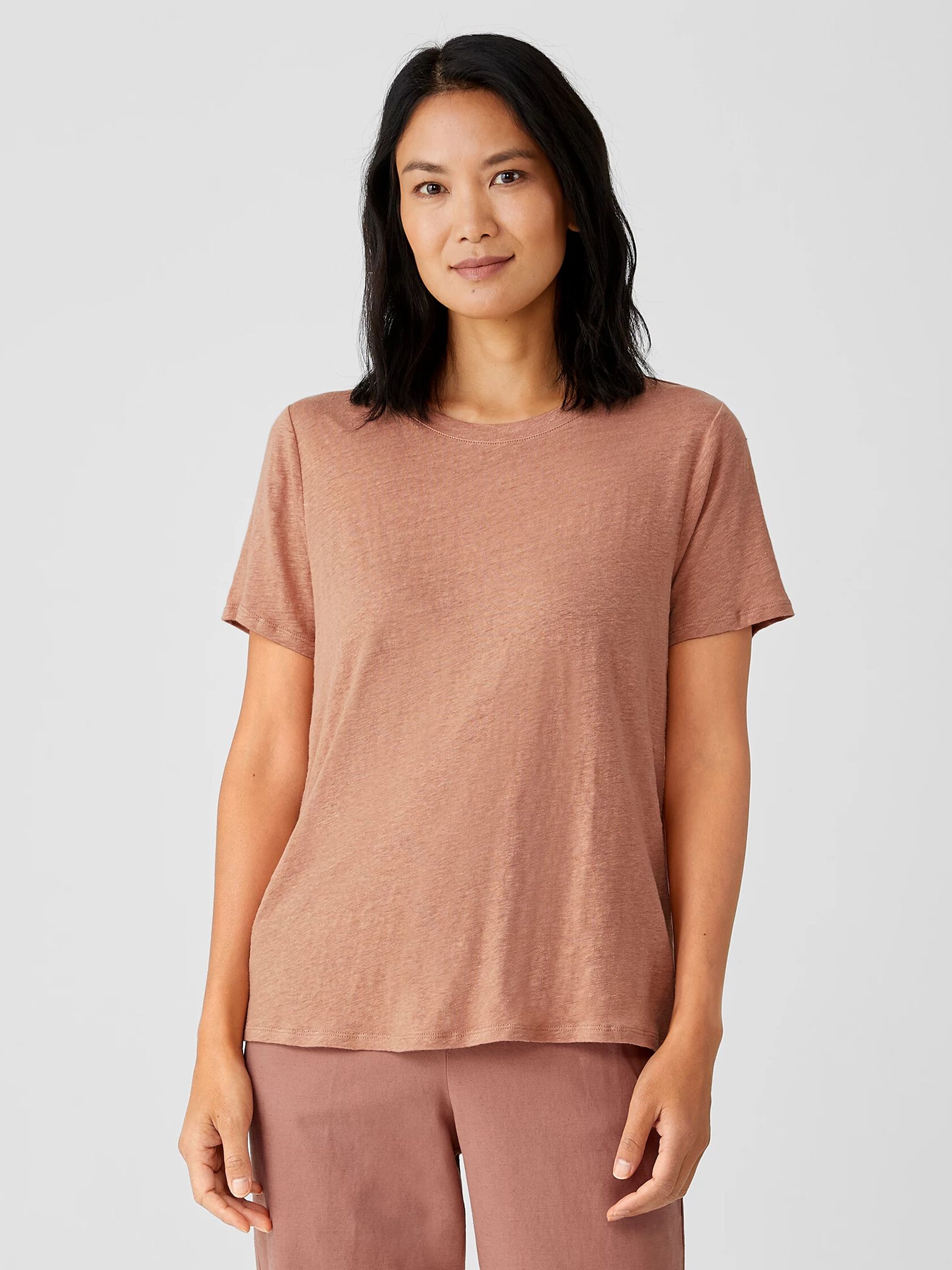 Organic Linen Jersey Crew Neck Tee
