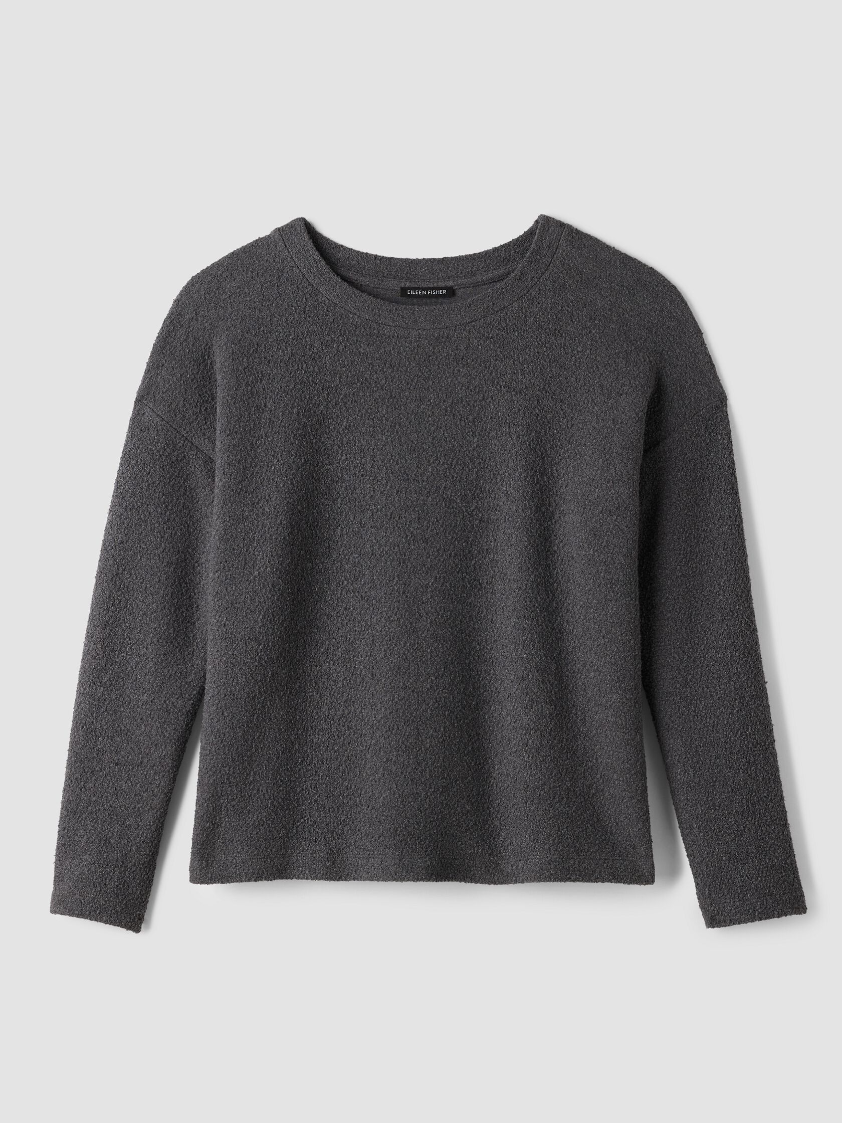 Organic Cotton Boucle Knit Crew Neck Top