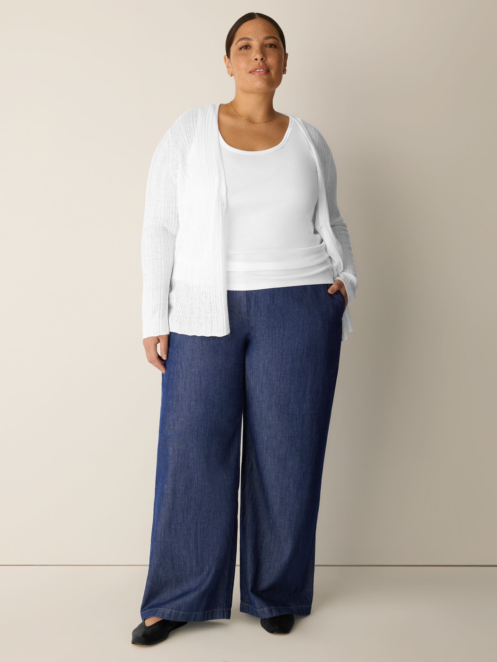 Lightweight Organic Cotton Denim Full-Length Trouser