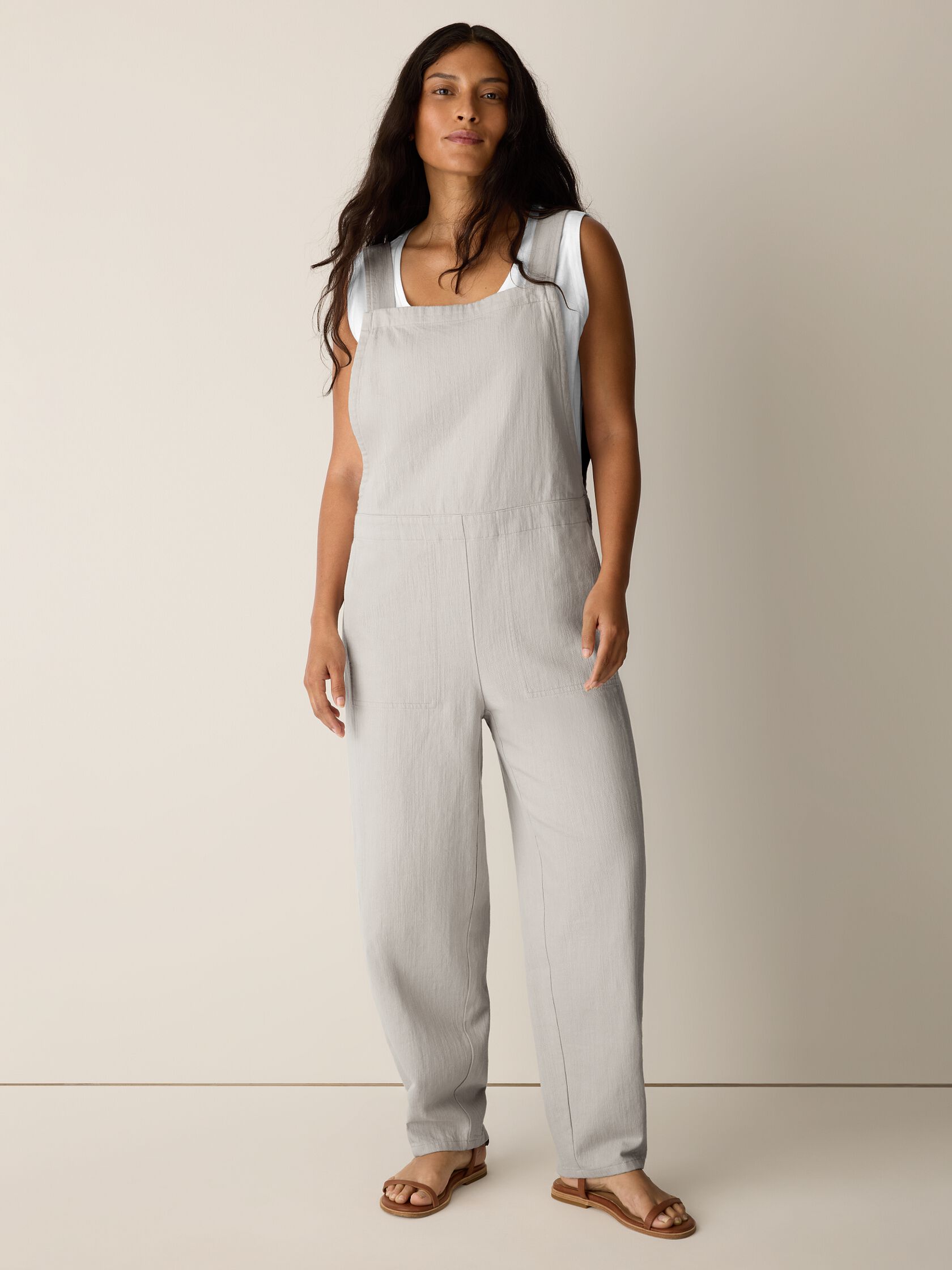 Slubby Organic Cotton Linen Overalls