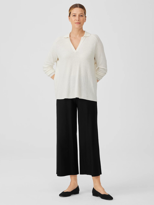 Linen Crepe Stretch Top