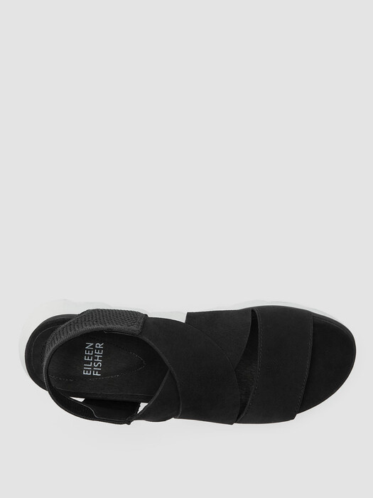 Chant Tumbled Leather Wedge Sandal