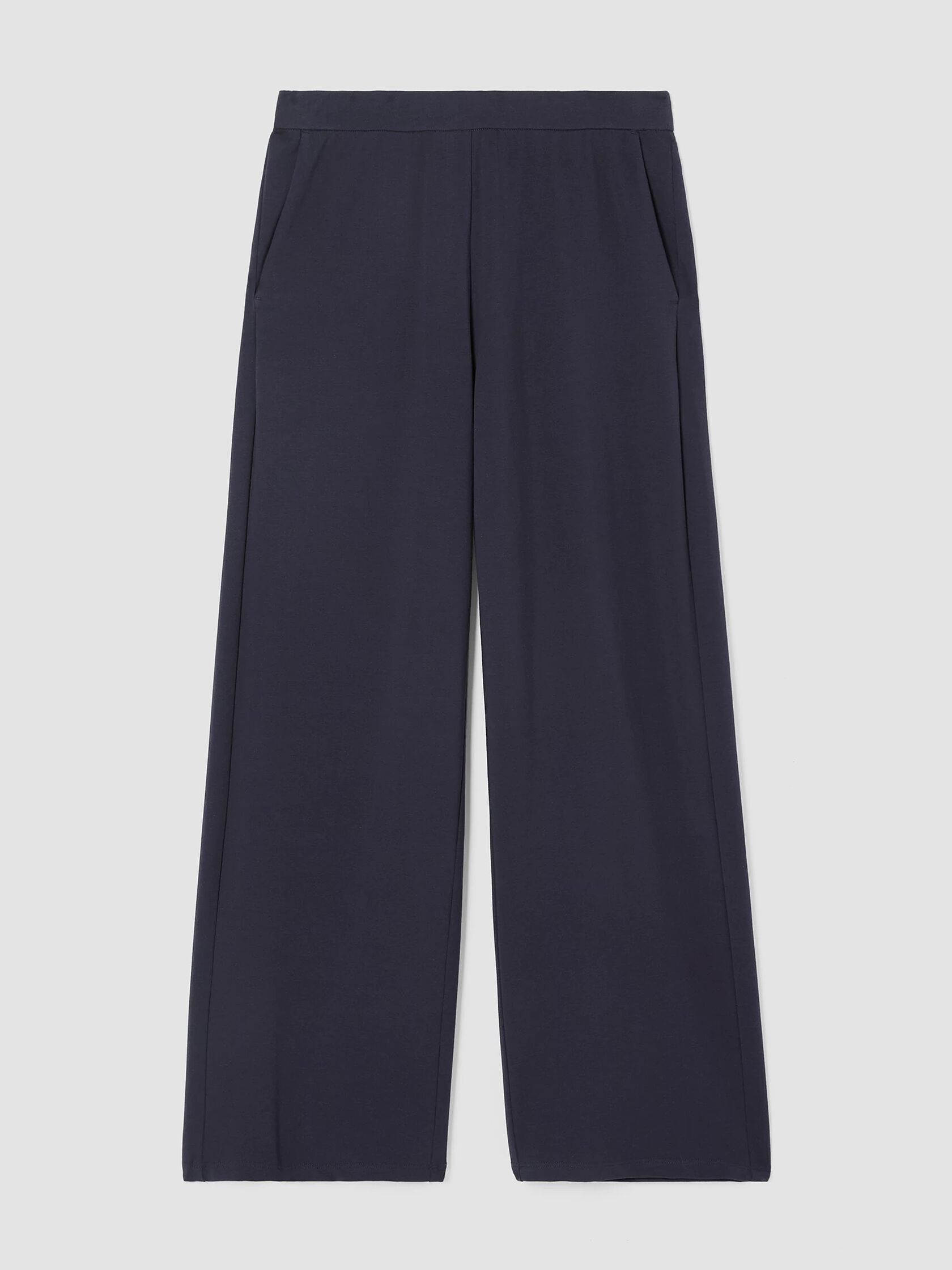 Pima Cotton Stretch Jersey Wide-Leg Pant