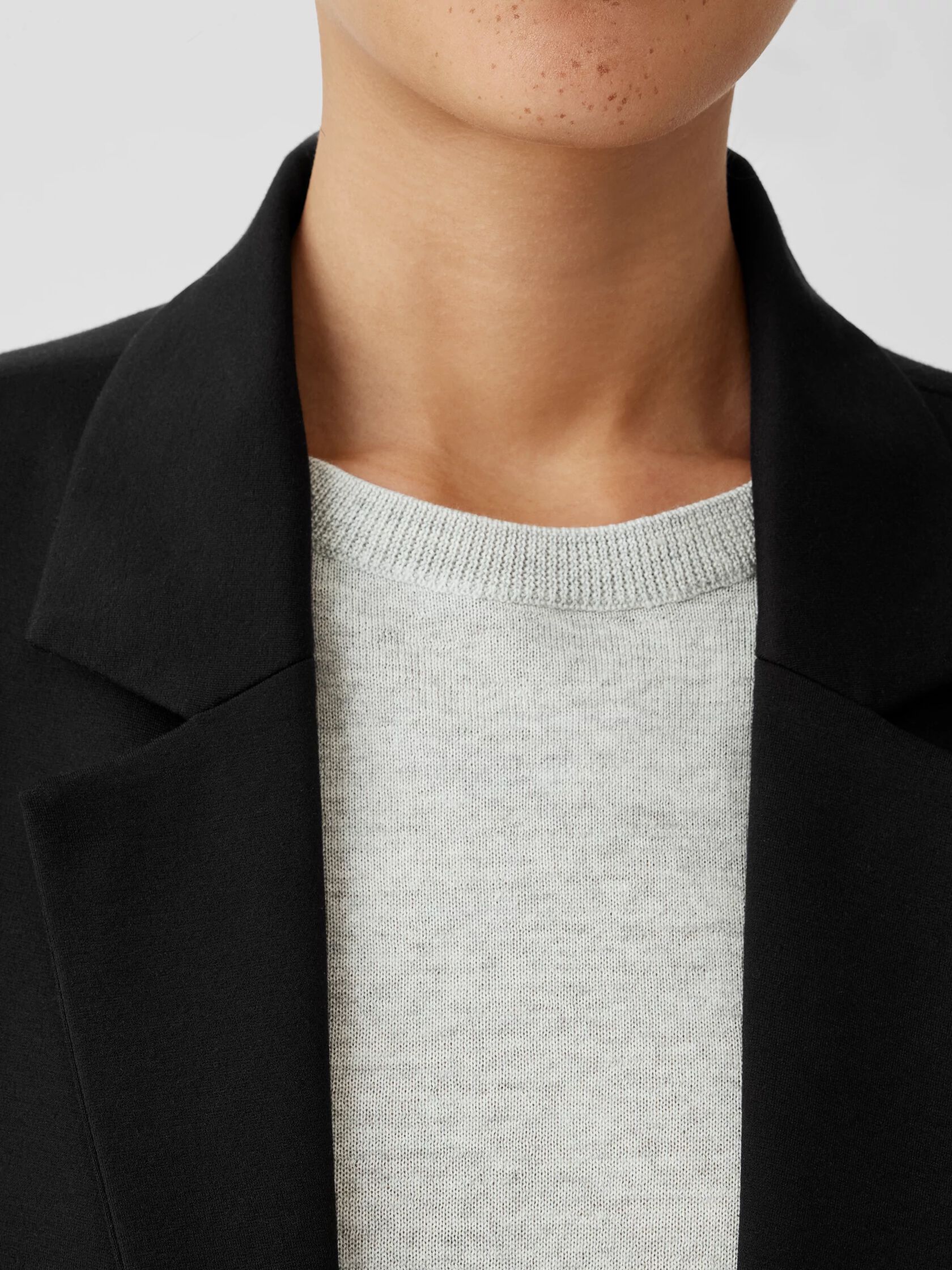 Washable Flex Ponte Notch Collar Long Blazer