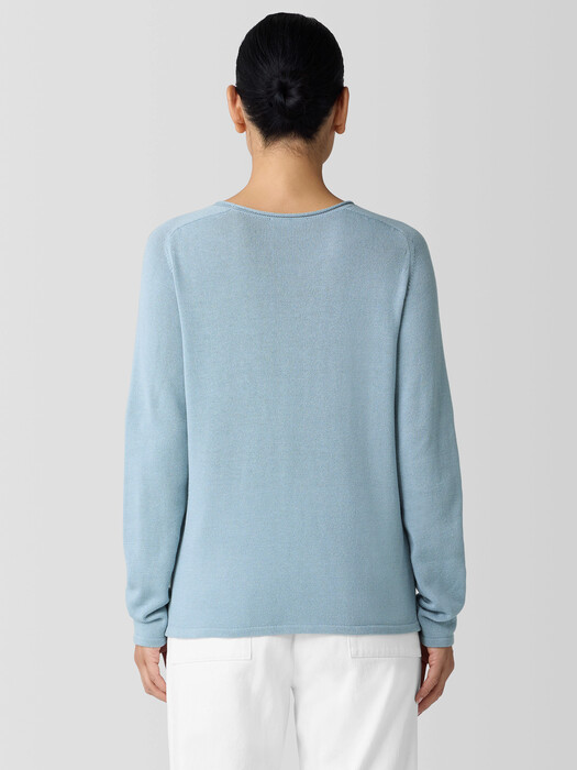 Peruvian Cotton Blend Crew Neck Top
