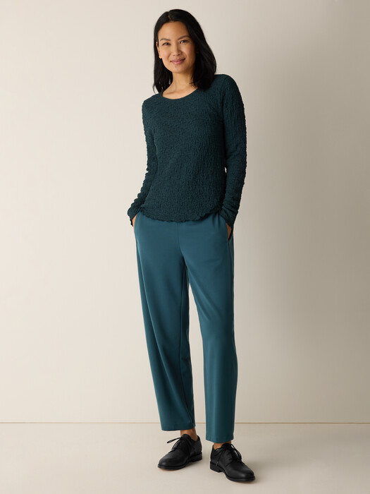 Bubble Jacquard Round Neck Top