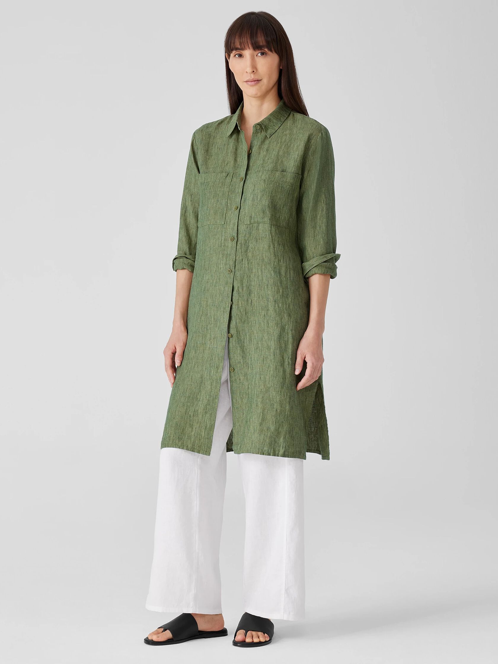 Washed Organic Linen Délavé Shirtdress