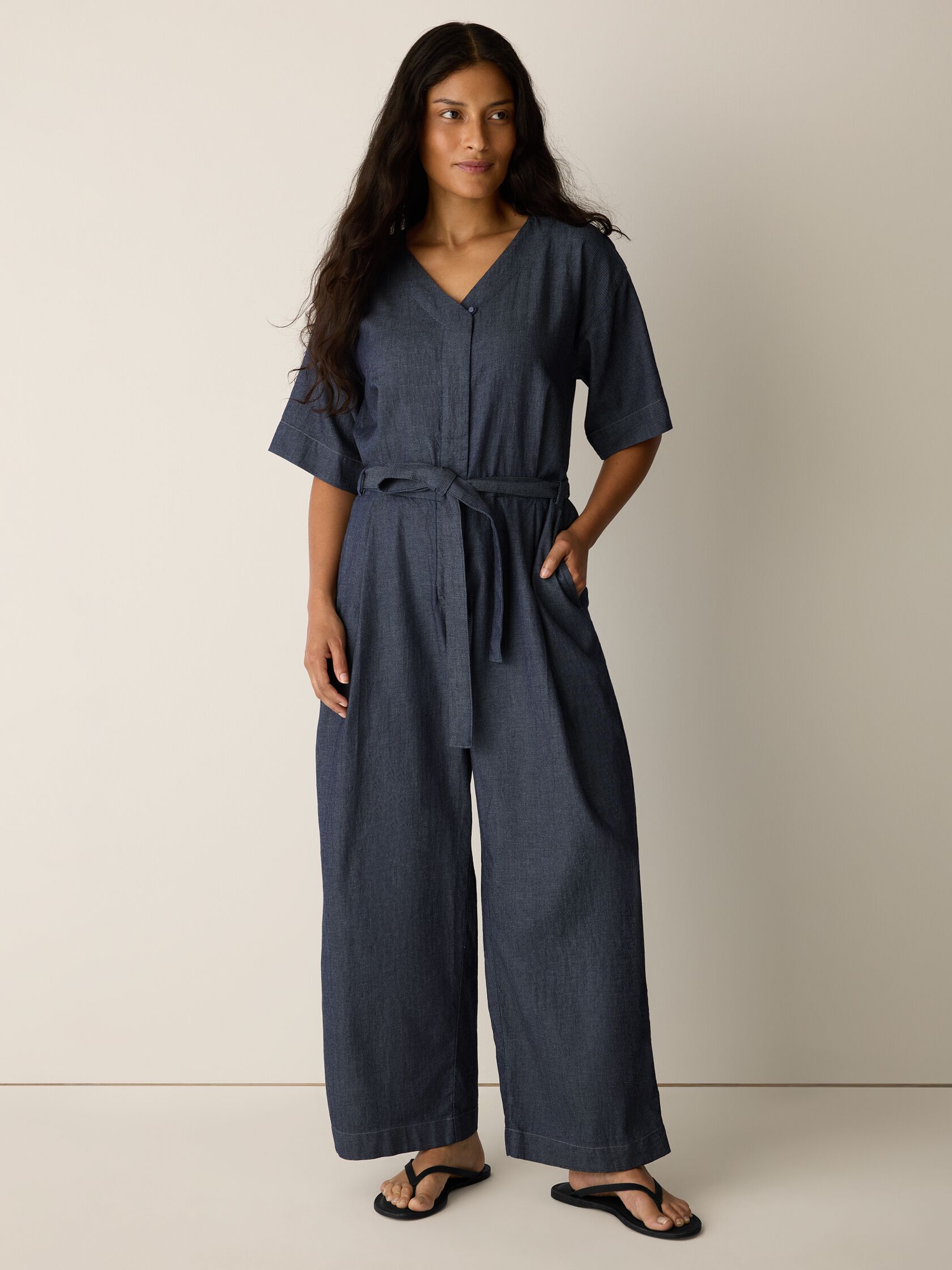 Airy Organic Cotton Twill Jumpsuit