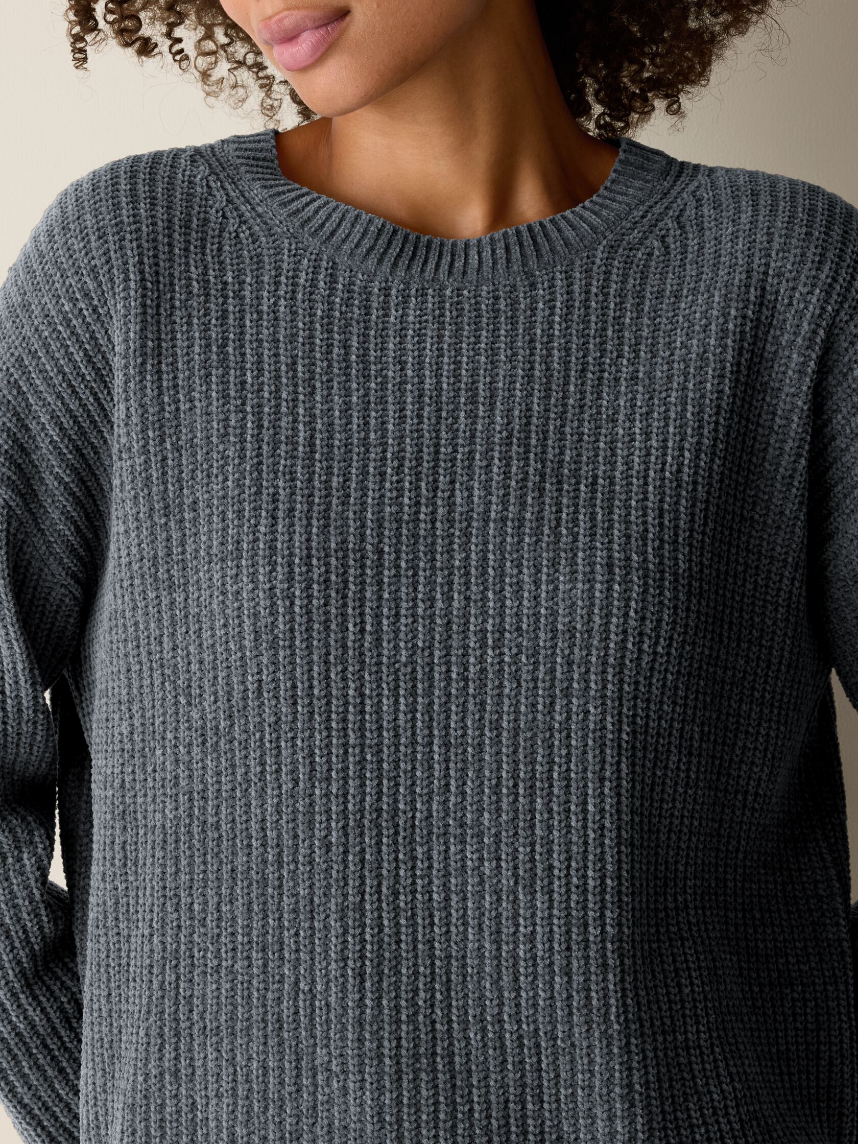 Organic Cotton Chenille Crew Neck Top