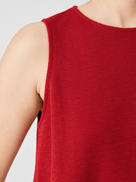 Organic Cotton Slubby Rib Knit Crew Neck Tank