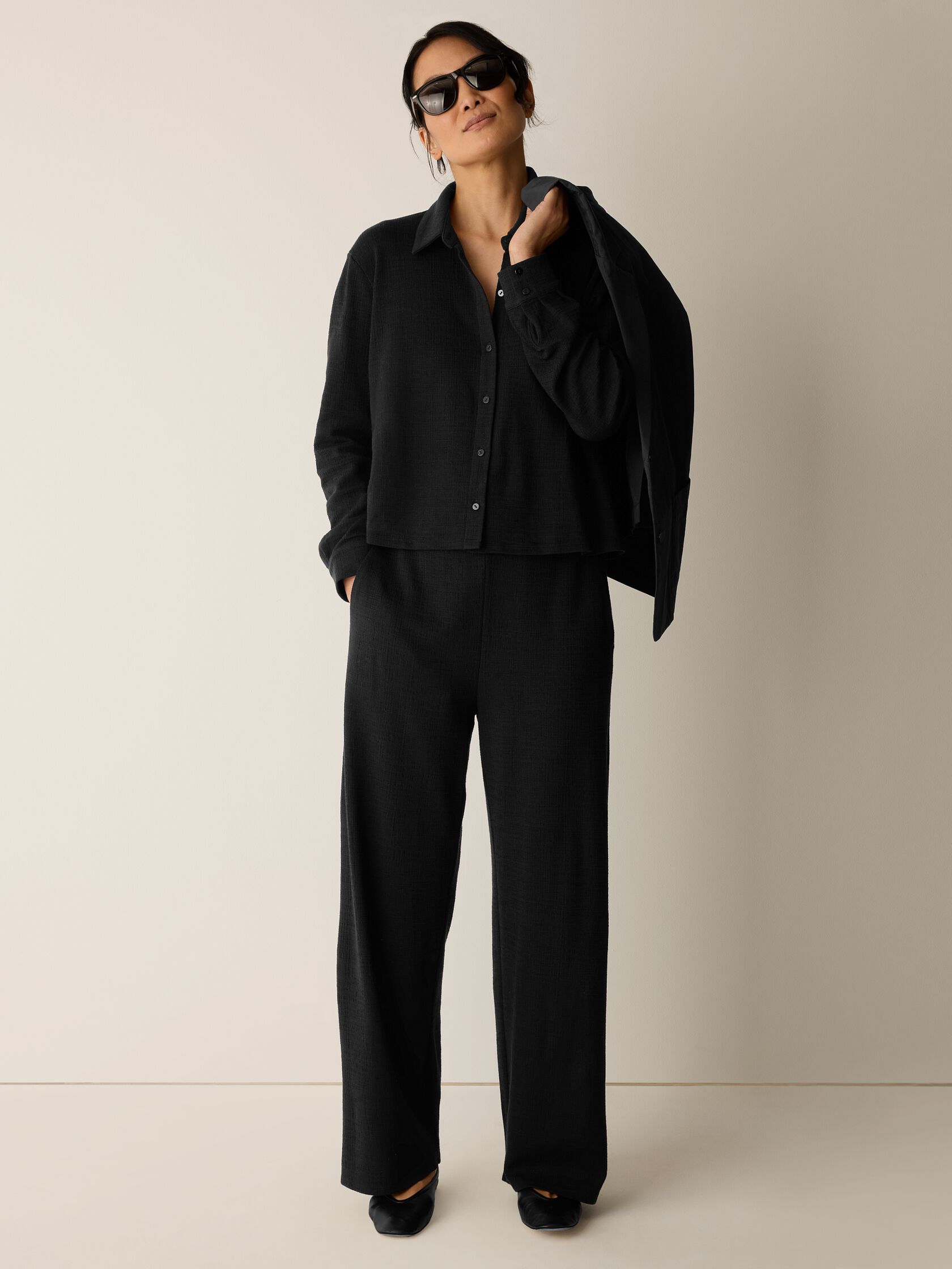 Cross Hatch Stretch Jersey Classic Collar Shirt