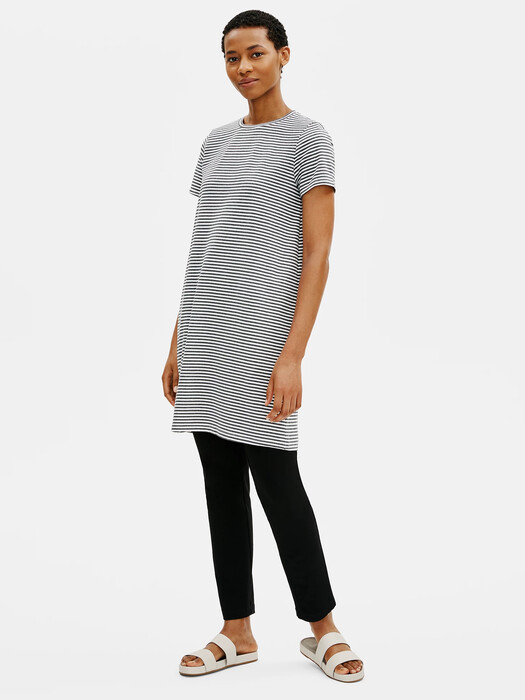 eileen fisher organic cotton t shirt dress Eileen Fisher T Shirt Dress Womens Large Black V-Neck Hemp Organic Cotton