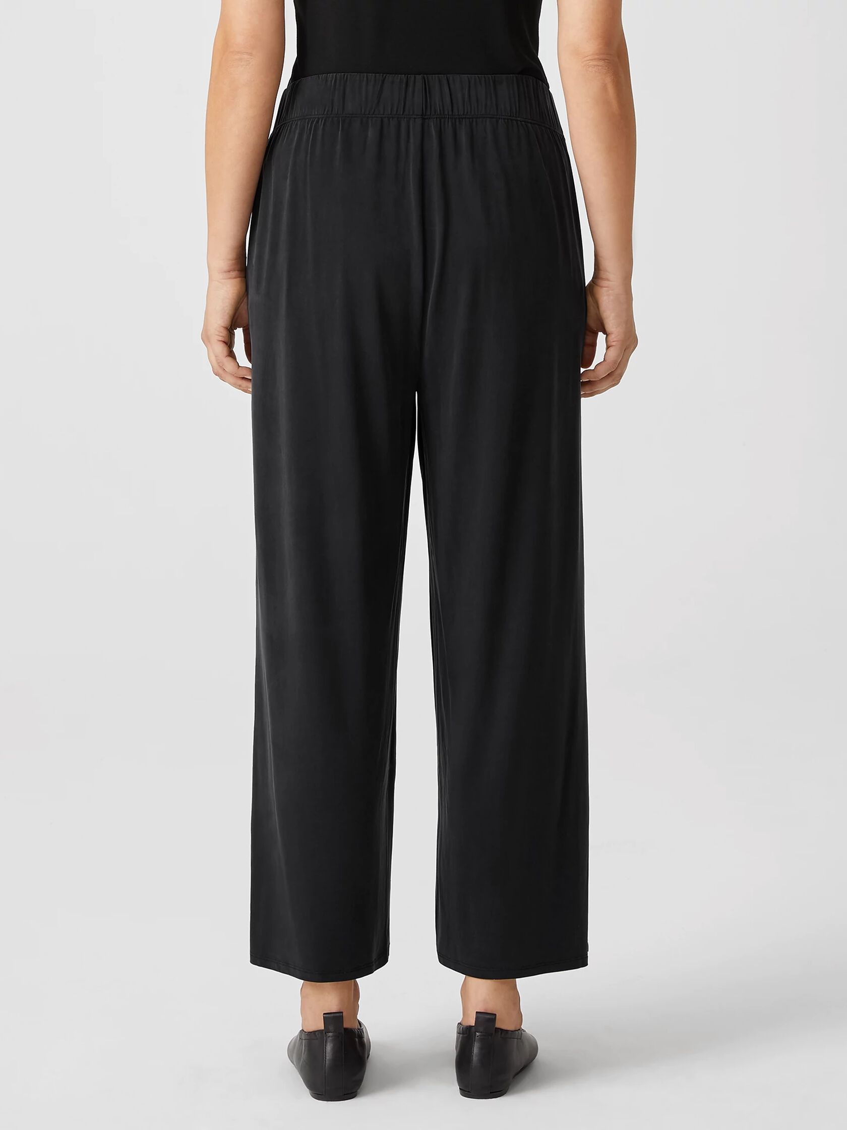 Sandwashed Cupro Knit Pleated Pant