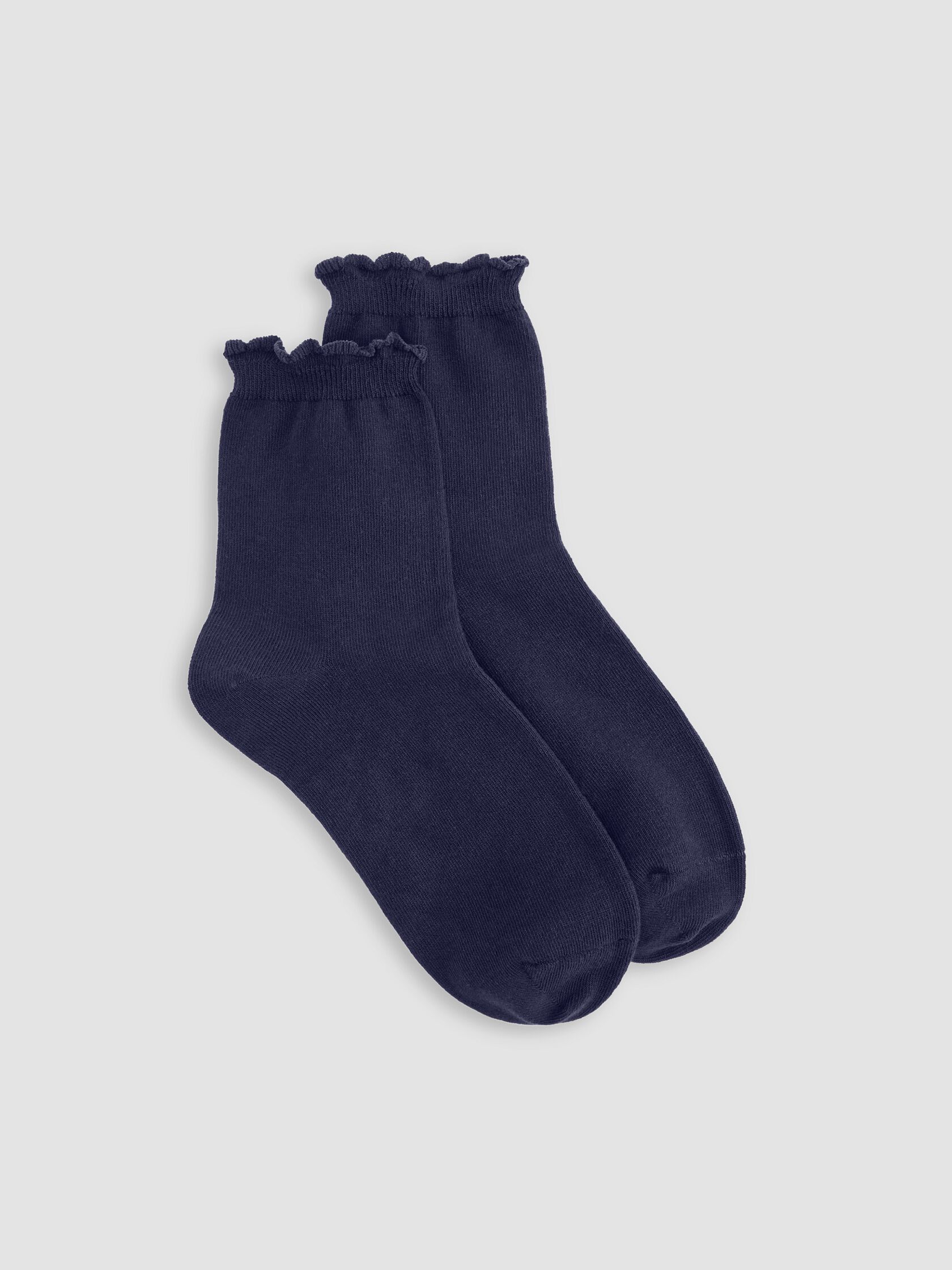 Cotton Rib Scallop Edge Short Crew Sock