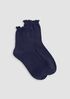Cotton Rib Scallop Edge Short Crew Sock
