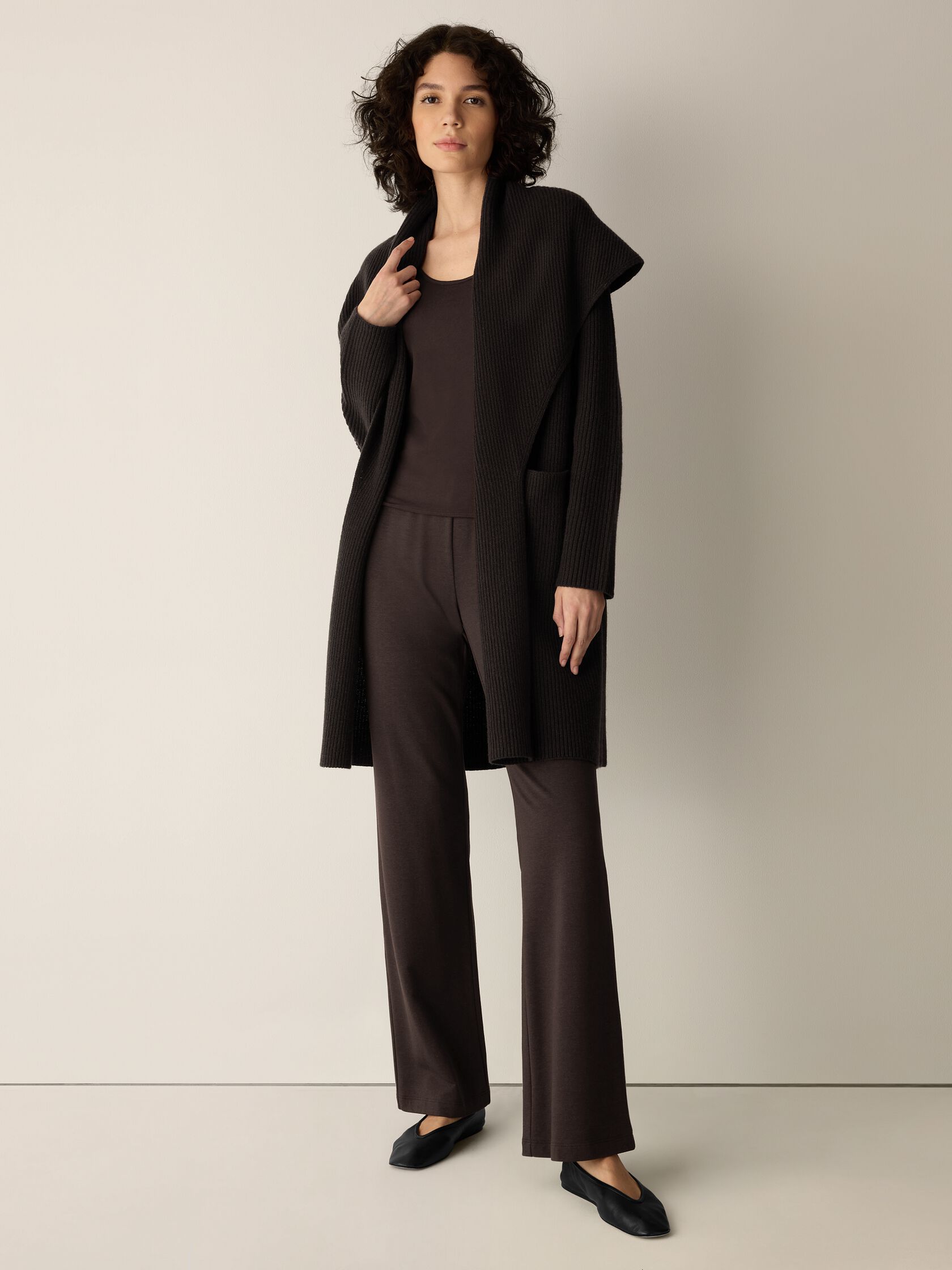 Recycled Wool Cashmere Shawl Cardigan