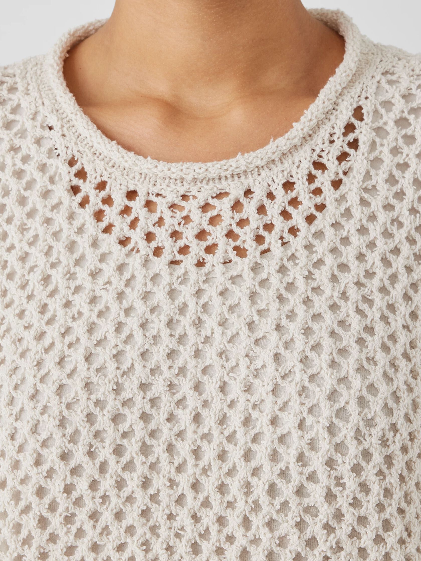 Peruvian Organic Cotton Boucle Crew Neck Top