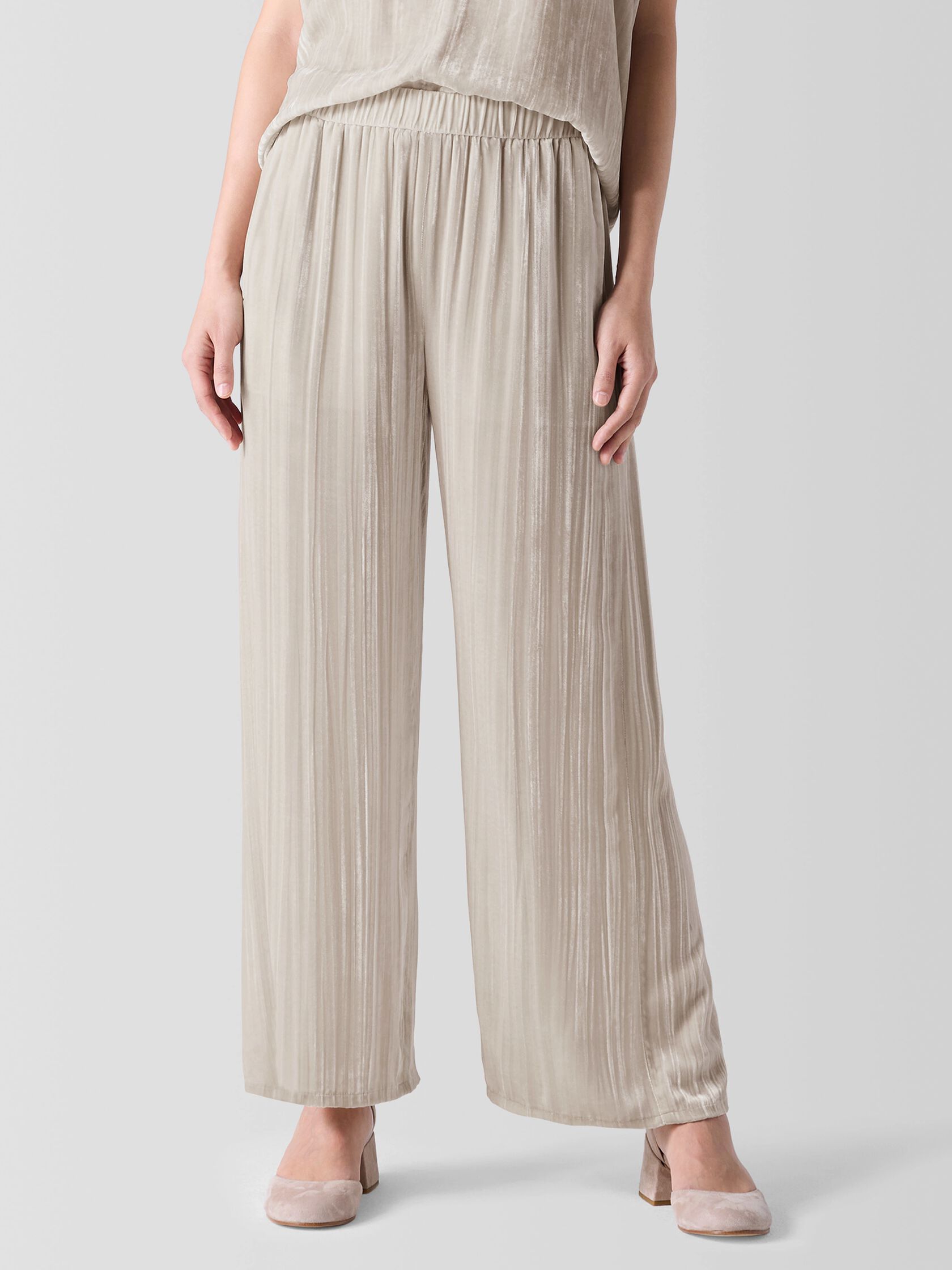 Crushed Velvet Wide-Leg Pant