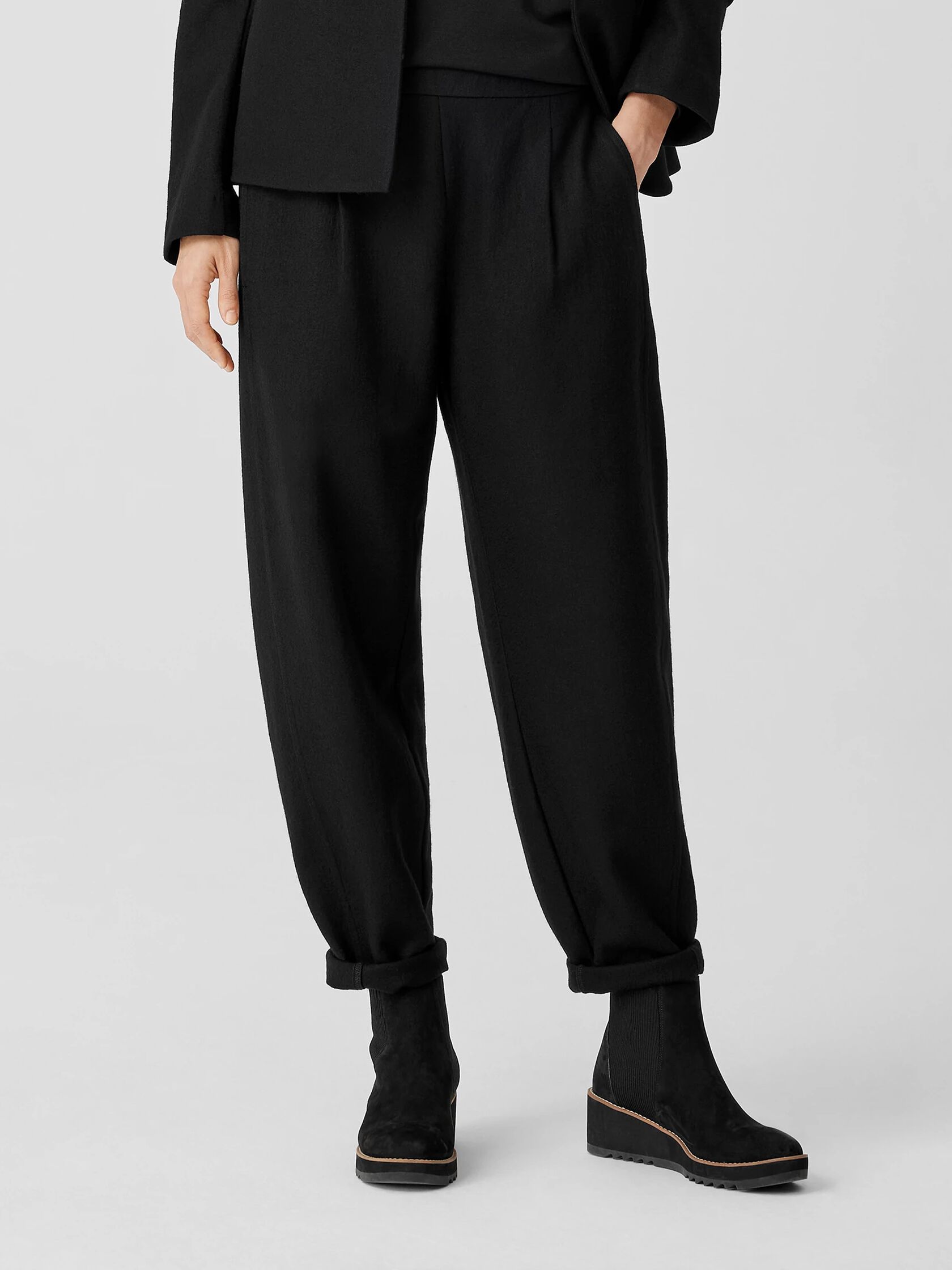 Eileen Fisher Slim Ankle in Cassis Washable Stretch Crepe Pull-on Pants XS  NWT