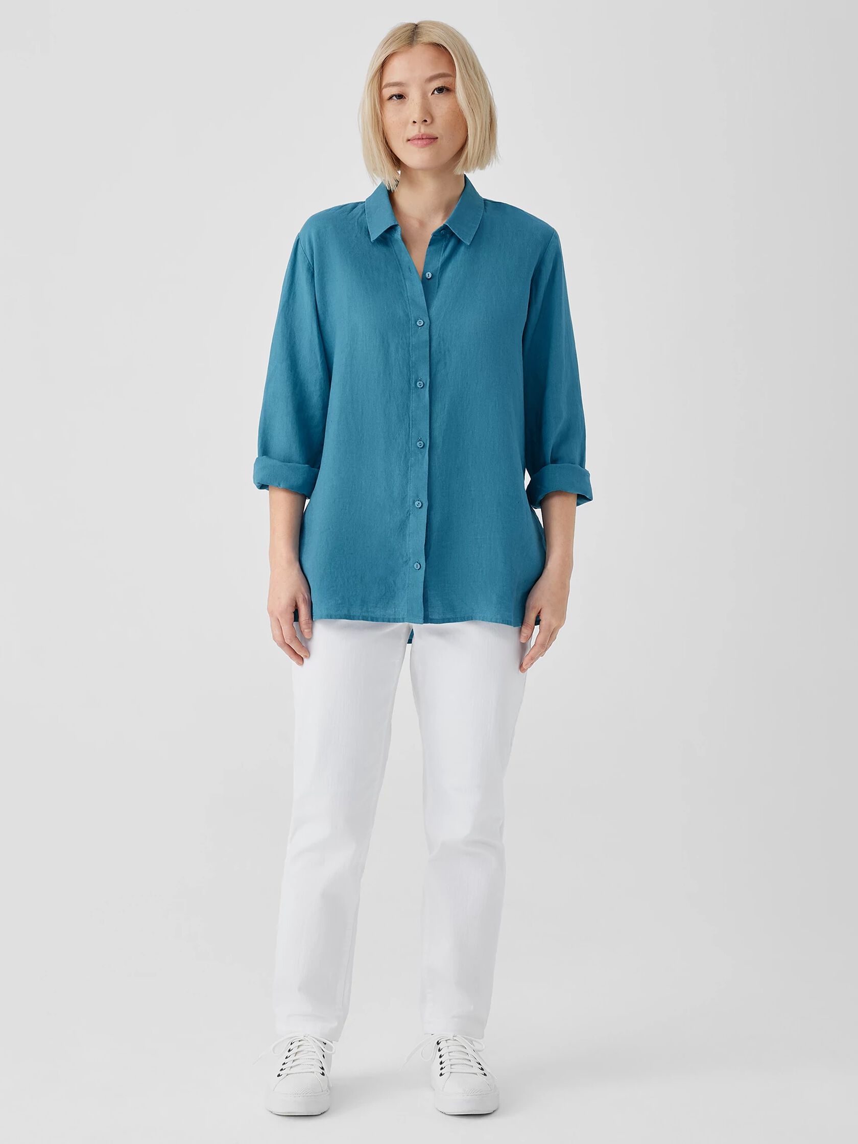 Organic Handkerchief Linen Classic Collar Shirt
