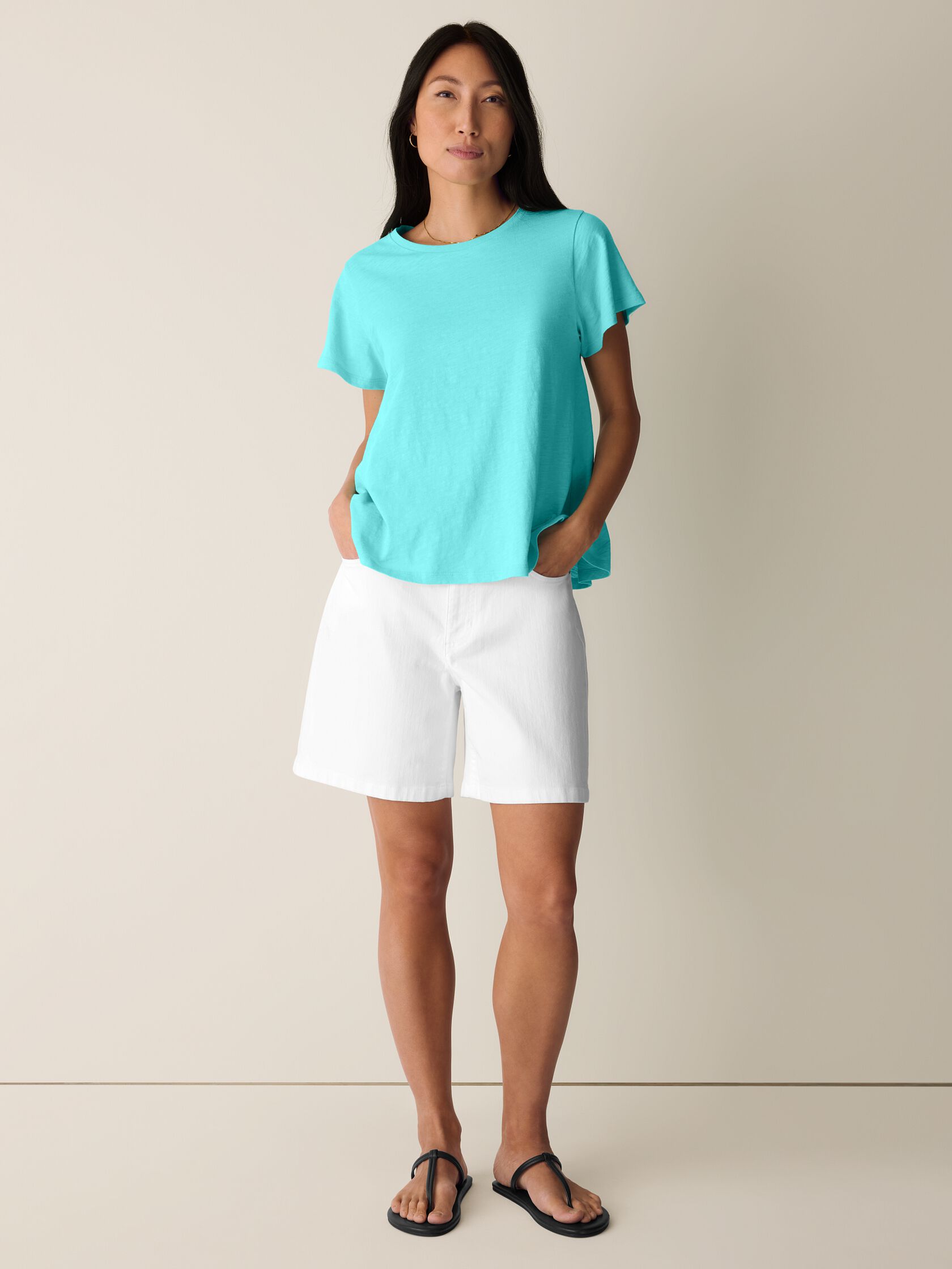 Organic Cotton Slubby Jersey Crew Neck Tee