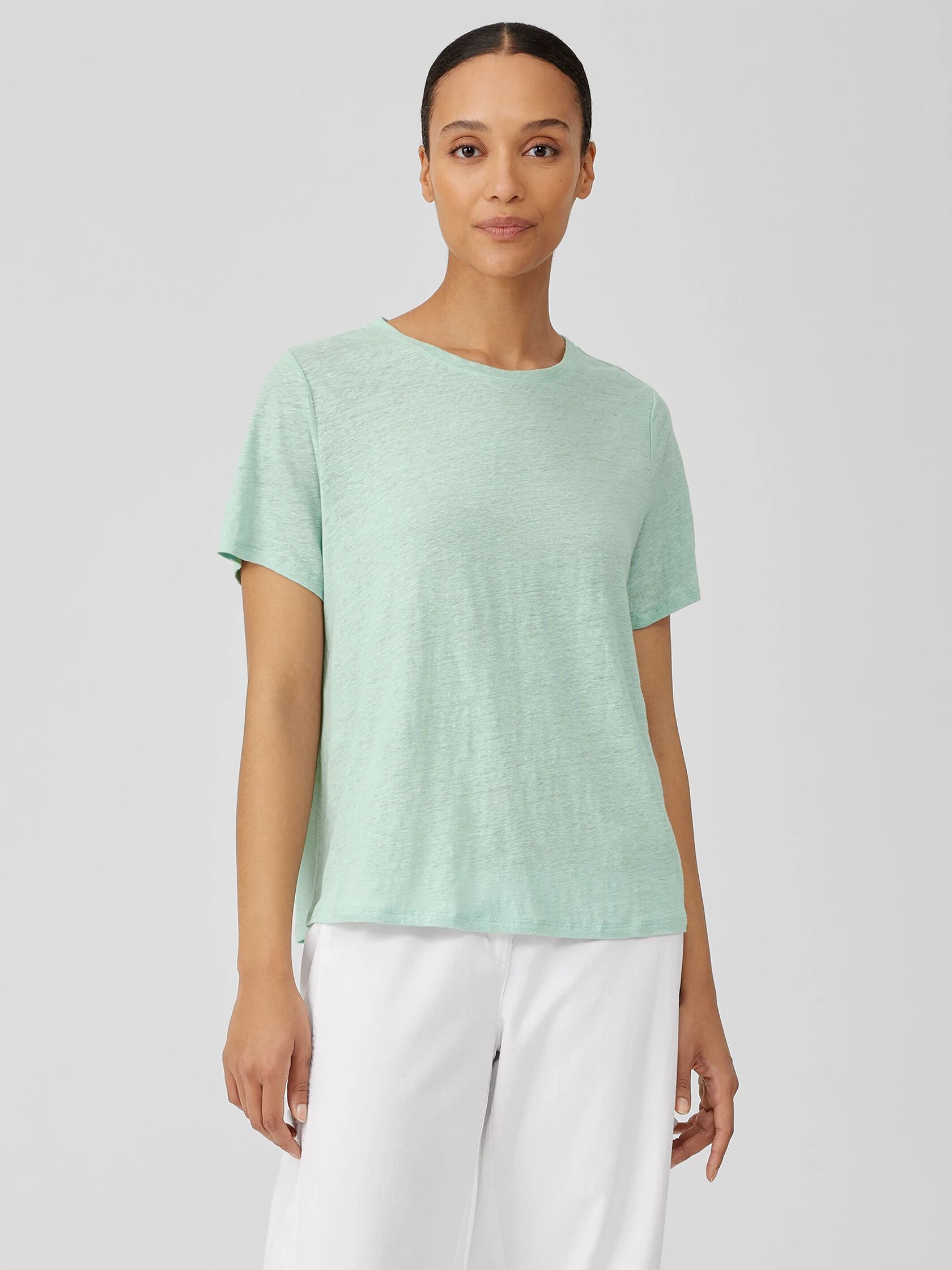 Organic Linen Jersey Crew Neck Tee