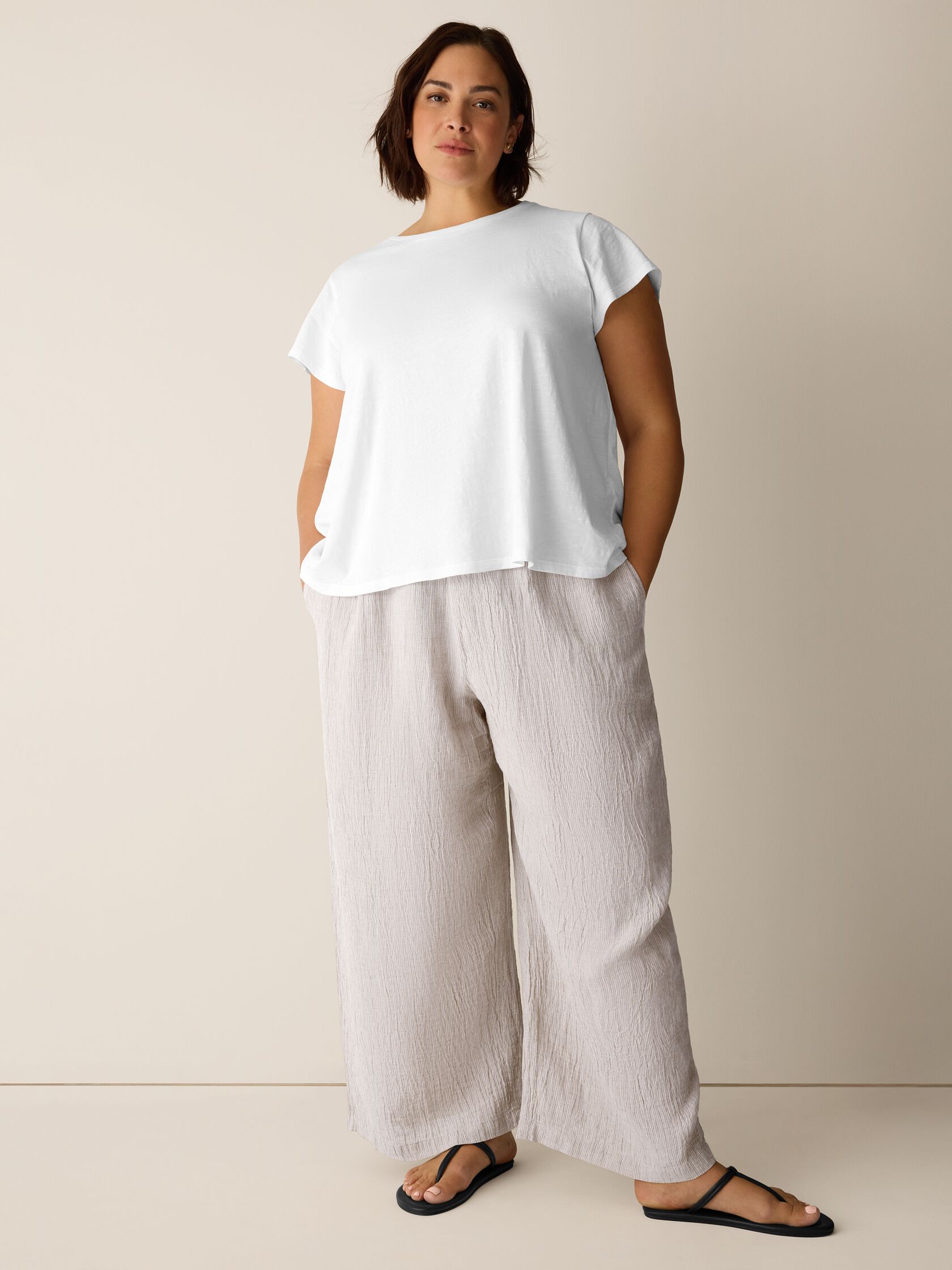 Organic Cotton Slubby Jersey Crew Neck Tee