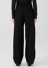 Boiled Wool Jersey Pleated Wide-Leg Pant